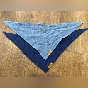 Blue and Navy Dog Bandana Set